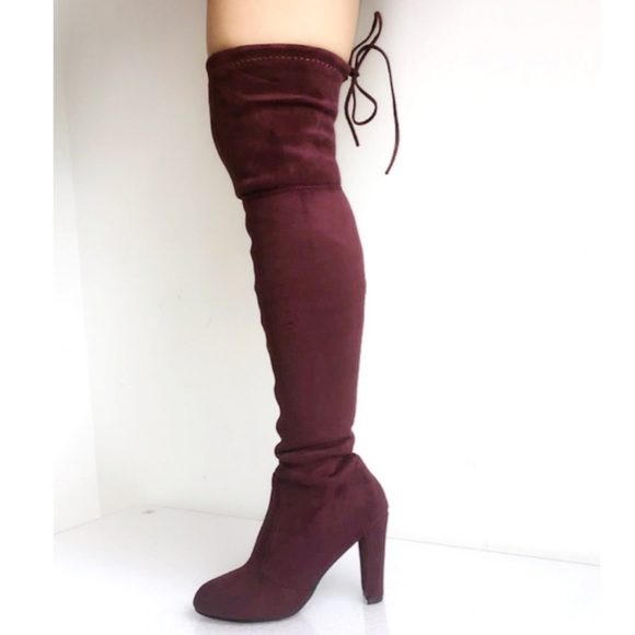 🎉Wine red / Burgundy over the knee boots.🎉 - Picture 2 of 4