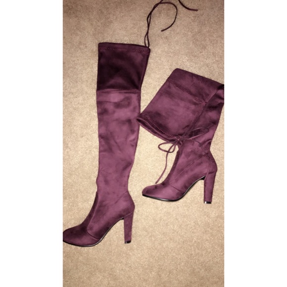 🎉Wine red / Burgundy over the knee boots.🎉 - Picture 3 of 4