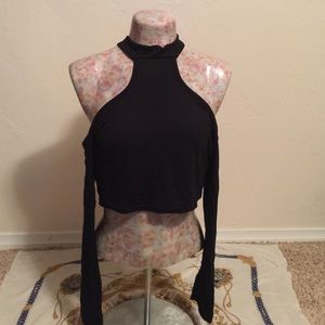 Boohoo long sleeve crop top