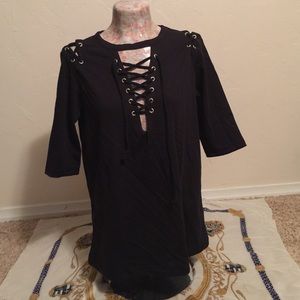 Boohoo Lace up t shirt