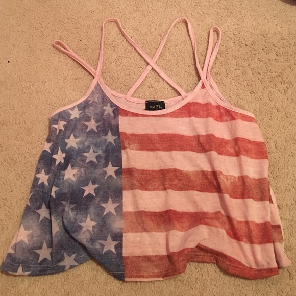 Brand New American Flag crop top tank