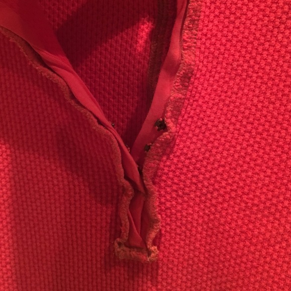 Free People Orange Short Sleeve Thermal Tee - Picture 3 of 4