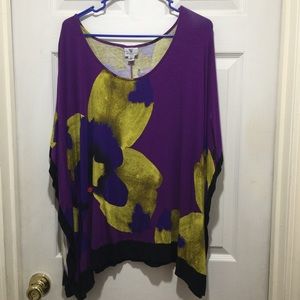 Multi colored poncho top
