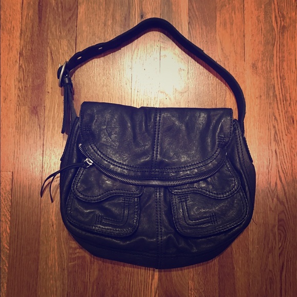 Lucky Brand: black leather hobo bag (never used)