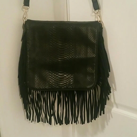 Black fringe purse
