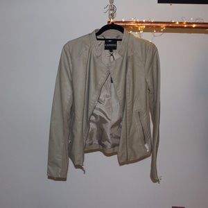 Taupe leather jacket