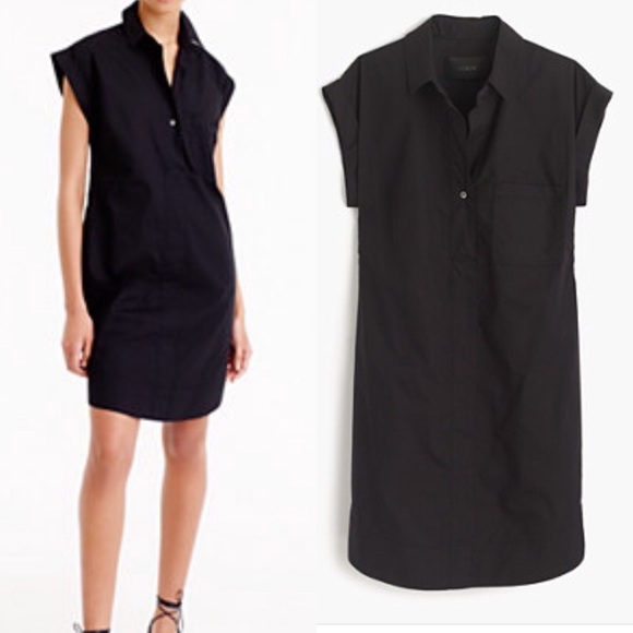 J. Crew | Dresses | Jcrew Shortsleeve Cotton Dress Black Nwt