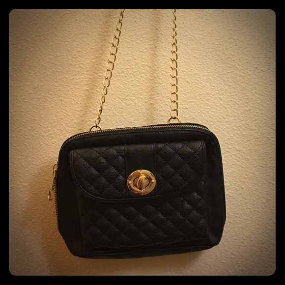 Steve Madden Black Quilted Chain Strap Mini Bag