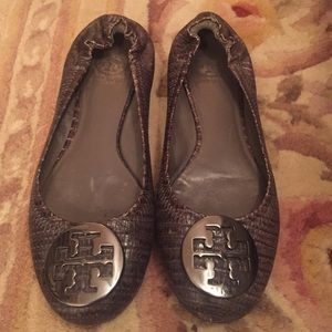 Tory Burch Reva Snake-Print Ballet Flat