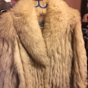Genuine saga fox fur coat