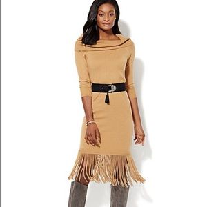 New York and Co. camel sweater dress. Worn once