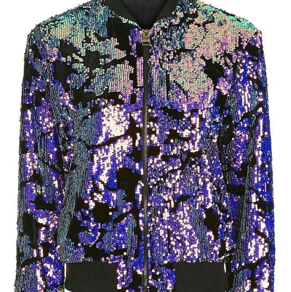 (ISO) TOPSHOP Sequin Velvet Bomber Jacket - Picture 3 of 3