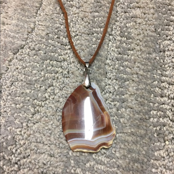 Boho stone drop necklace