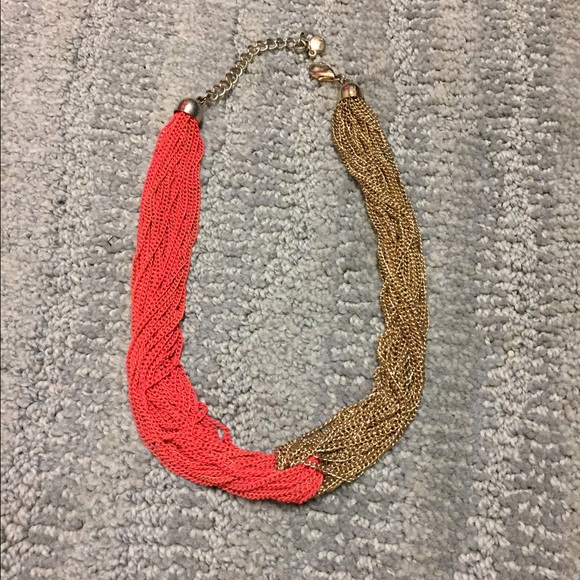 Francesca's Coral and gold necklace