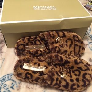 Michael kors cheetah slippers