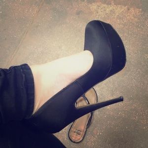 Black stiletto heels