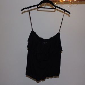 Black strapless crop top