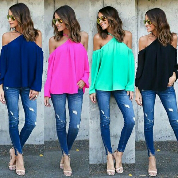 ❌❌ SOLD OUT: Off-the-Shoulder Long Sleeve Top - Picture 2 of 4