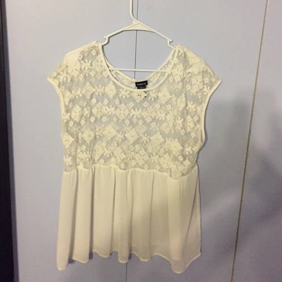 torrid Tops - Torrid White lace babydoll top