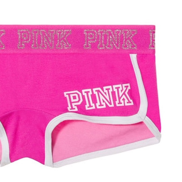 💗NEW PINK Victoria's Secret Logo Boyshort Panties - Picture 2 of 3