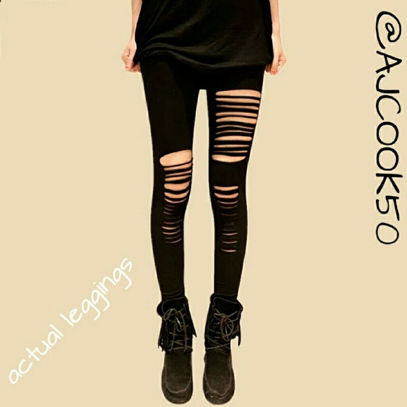 🔴2 for $35🔴Celebrity Slashed Leggings - Picture 4 of 5