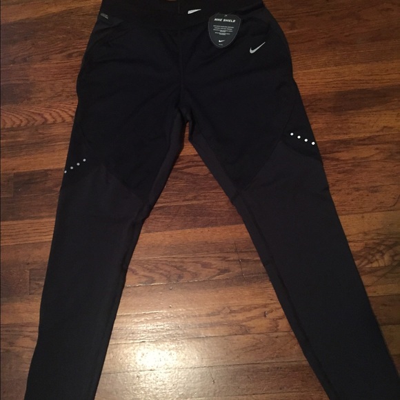 Nike Shield Training Legging Pants - Medium- Black - Picture 2 of 4