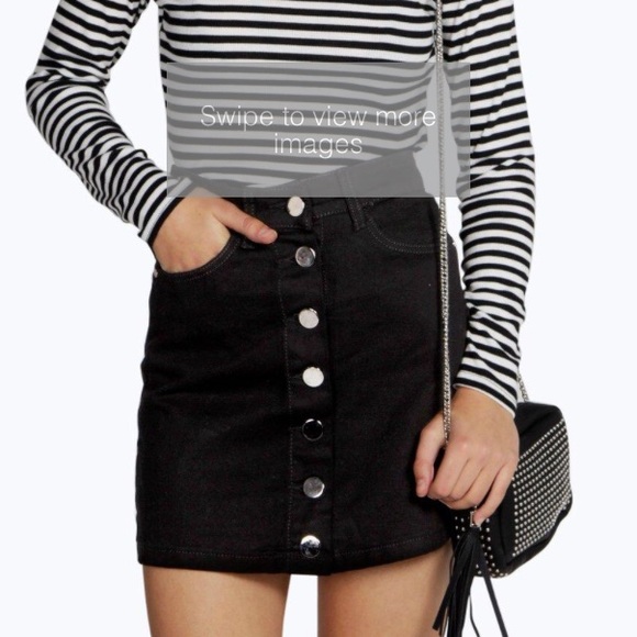 Black Button Up Skirt NWT - Picture 1 of 4