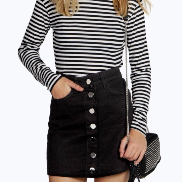 Black Button Up Skirt NWT - Picture 4 of 4
