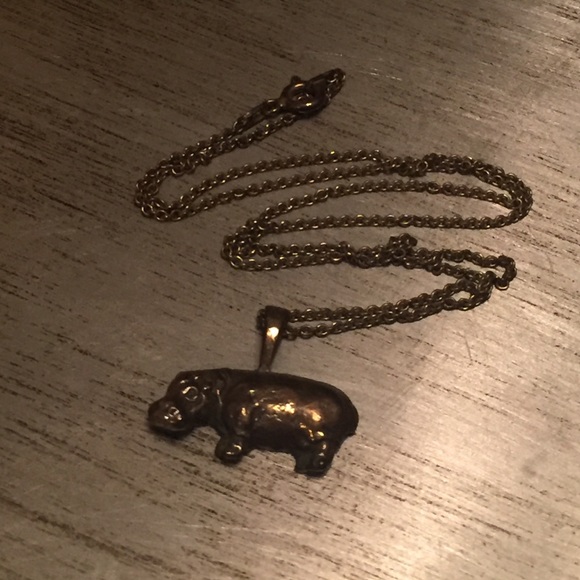Silver Hippo Necklace