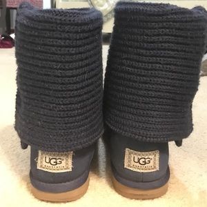 Knit high/low navy UGGs