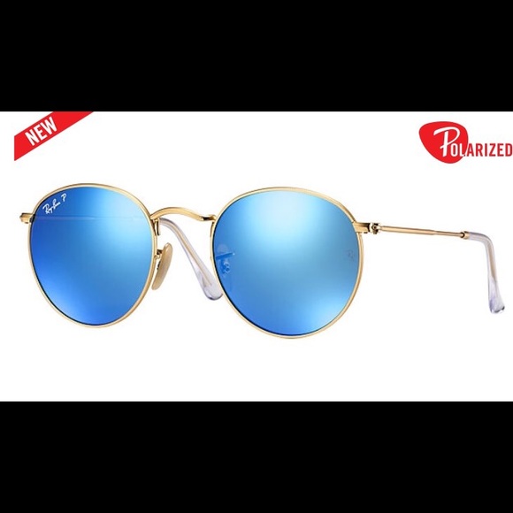 Blue Jon Lennon round Ray-Bans -- POLARIZED