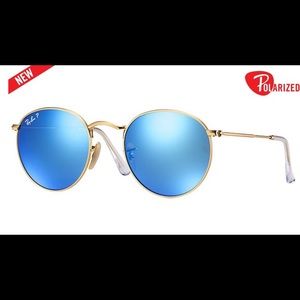 Blue Jon Lennon round Ray-Bans -- POLARIZED