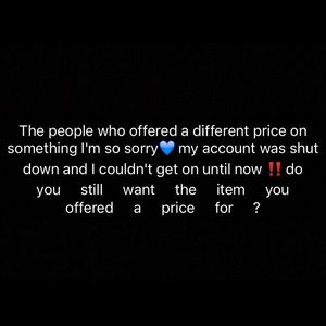 A NOTE TO THE PEOPLE WHO OFFERED A PRICE ‼️