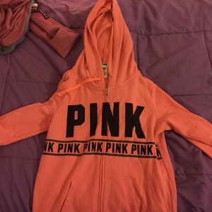 VS PINK Neon Orange Sweatshirt