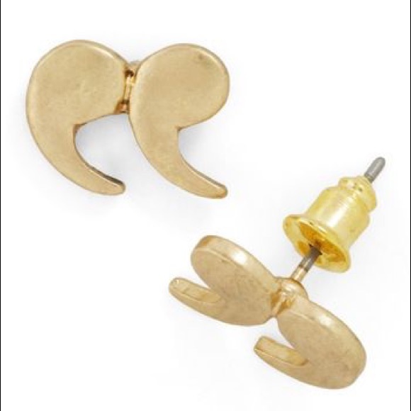 Modcloth Gold Quote Earrings