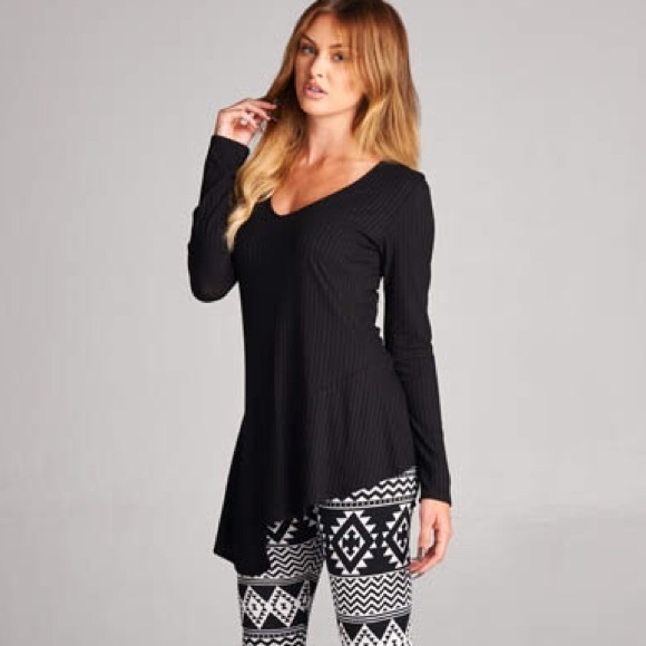 ❗Clearance❗Black Ribbed Long Sleeve Top - Picture 3 of 5