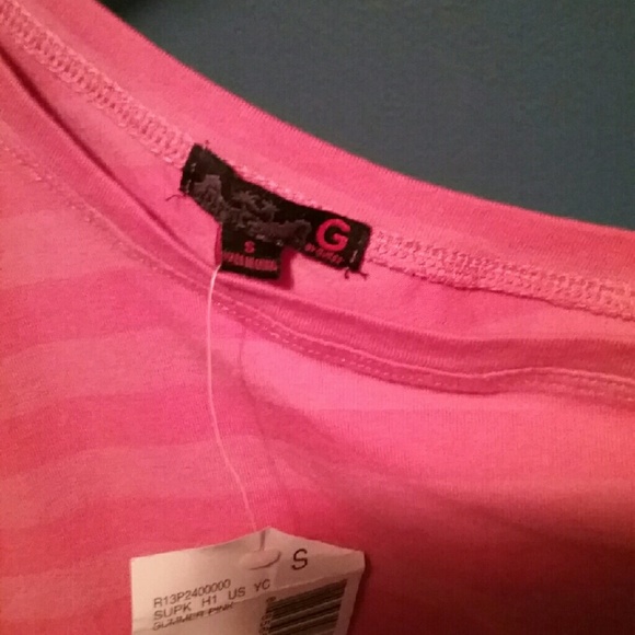 G by Guess pink one sleeved shirt - Picture 2 of 4