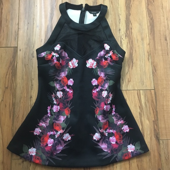 Guess mesh front peplum top