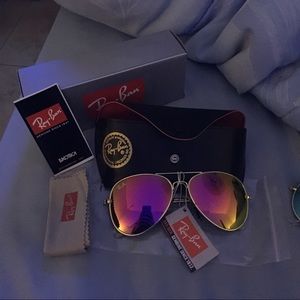 Raybans pink and yellow mirror