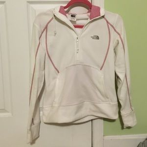 North Face S White Fleece Hoodie