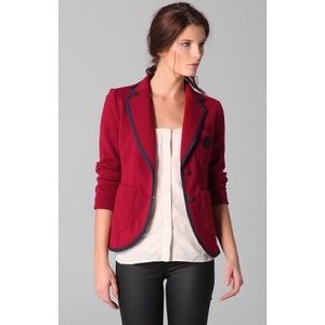 Rag and Bone Red & Navy Blue Bromley Blazer