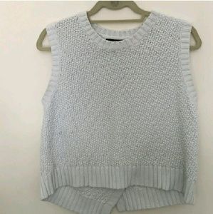 Knit cropped cross-back sleeveless top