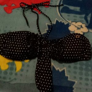 Guess black and white polka dot bikini top