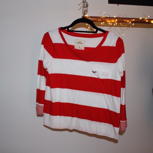 Orange and white stripped tee
