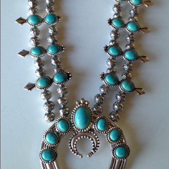 Handmade faux squash blossom necklace