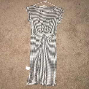 Gray and white stripped summer dress