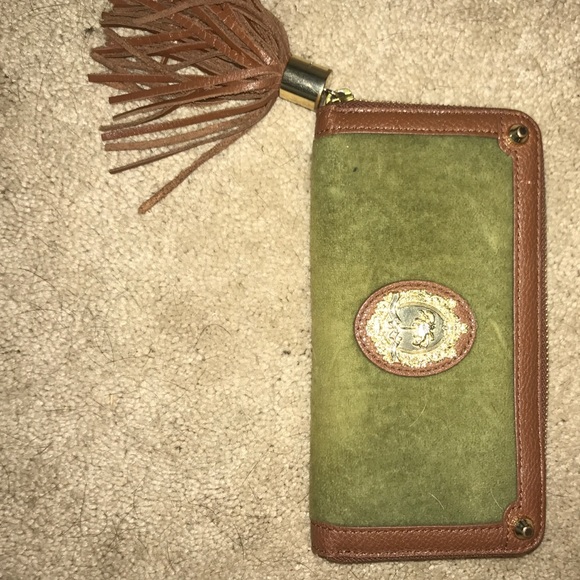 Juicy Couture suede tassel wallet