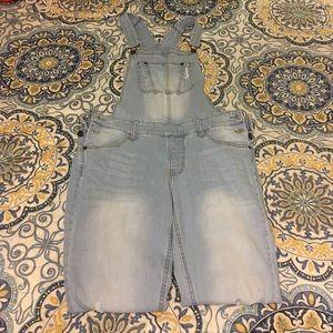 Faded Denim Overalls