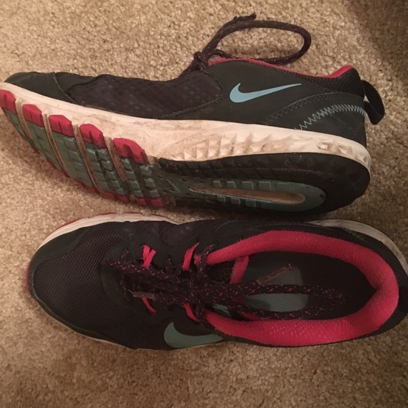 Pink Blue and Black Nike Running Shoes