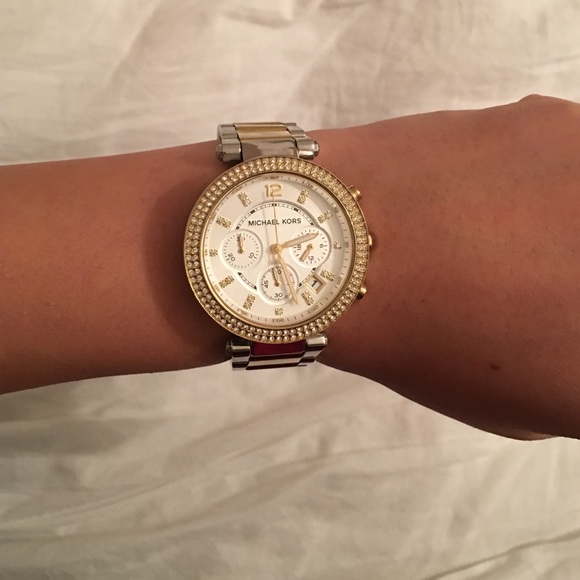 Michael Kors silver & gold two-toned women\'s watch